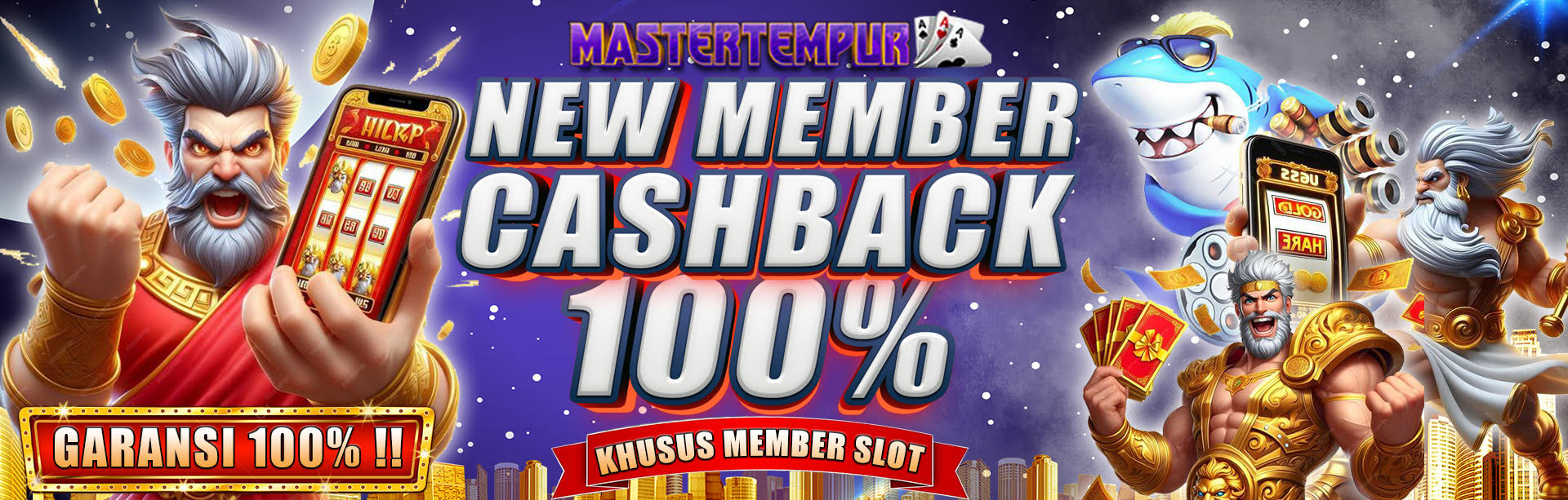 CASHBACK 100% BUAT NEW MEMBER SLOT